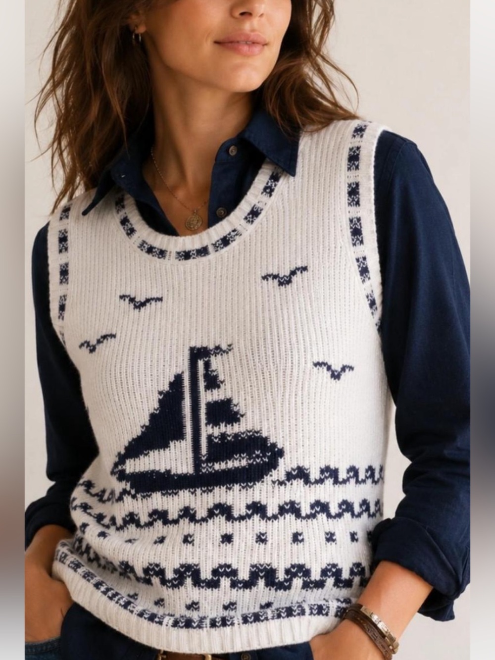 Lucky Brand Cotton Blend Sweater Tank